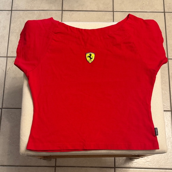 Ferrari Tops - Ferrari Red Womens' Short Sleeve Tee with Shield Logo Size 2 - great condition
